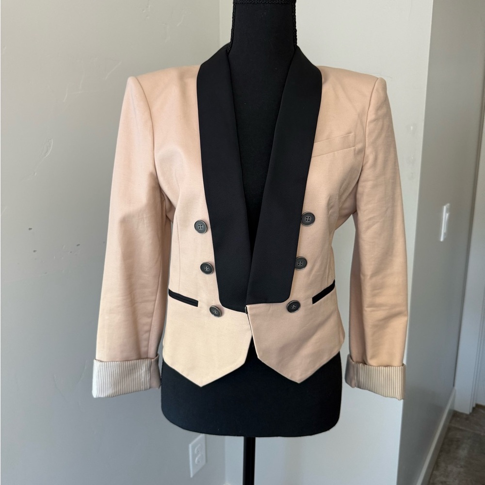 Women's Black and Pale Pink Blazer
